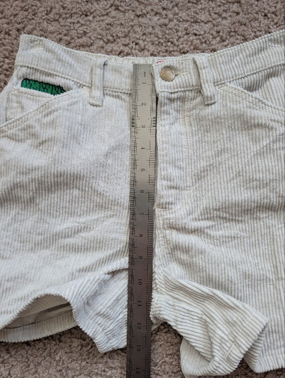 Empyre Womens Laurel Cream Asymmetrical Corduroy Carpenter Skate Shorts Small - Picture 12 of 16